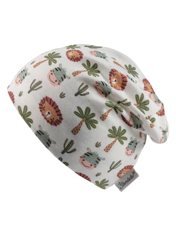 Sterntaler Czapka beanie "Safaritiere" w kolorze kremowo-błękitno-zielonym