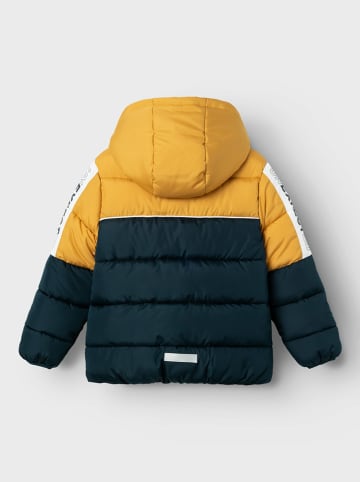 name it Winterjas "May" geel/donkerblauw