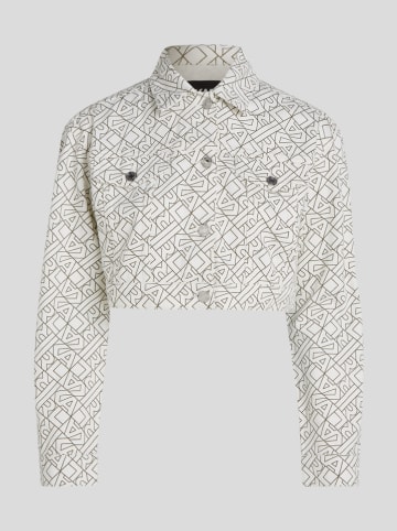 Karl Lagerfeld Jeansjacke in Weiß/ Braun