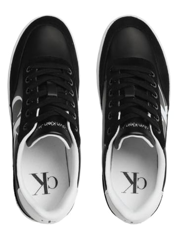 CALVIN KLEIN JEANS Skórzane sneakersy w kolorze czarno-białym
