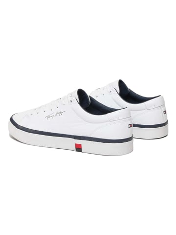 CALVIN KLEIN JEANS Skórzane sneakersy w kolorze białym