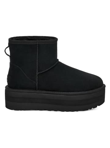 UGG Skórzane botki "W Classic Mini Platform" w kolorze czarnym