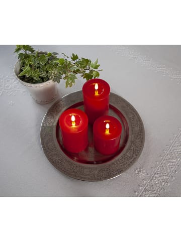STAR Trading LED-Wachskerze "Flamme Flow" in Rot - (H)12,5 cm
