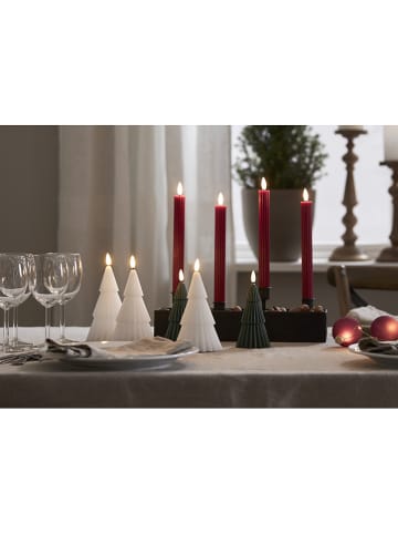 STAR Trading 2-delige set: ledwaskaarsen "Flamme Stripe" rood - (H)25 cm