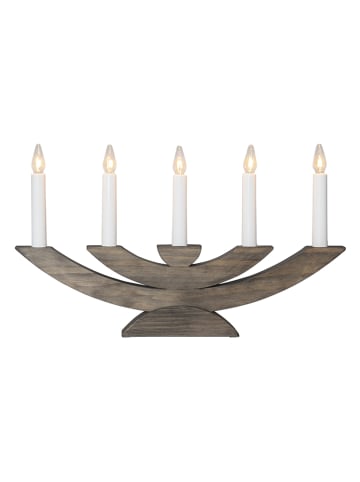 STAR Trading Fensterleuchter "Navida" in Braun/ Weiß - (B)42 x (H)24 cm