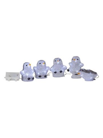 STAR Trading 5er-Set: LED-Dekofiguren "Crystalo" in Weiß/ Schwarz - (L)130 cm