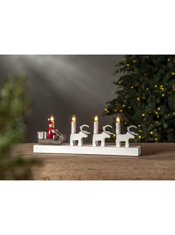 STAR Trading Vensterlamp "Rudolf" wit - (B)43 x (H)15 cm