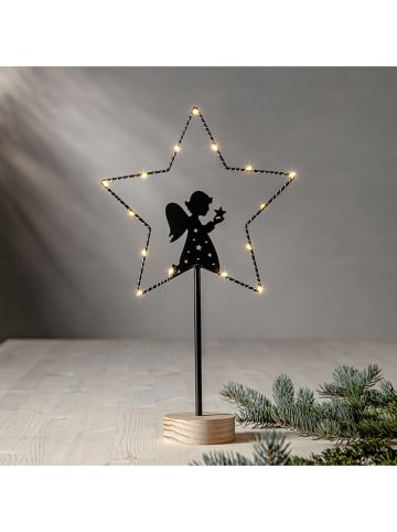 STAR Trading Staande ledlamp "Glimta" zwart/lichtbruin - (H)42 cm