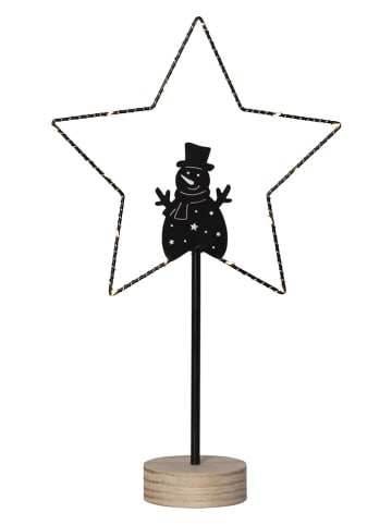 STAR Trading Staande ledlamp "Glimta" zwart/lichtbruin - (H)42 cm