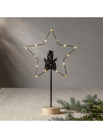 STAR Trading Staande ledlamp "Glimta" zwart/lichtbruin - (H)42 cm