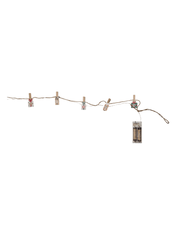 STAR Trading LED-Lichterkette "Clippy Advent" in Bunt - (L)240 cm