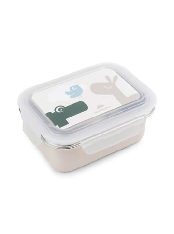 done by deer Roestvrijstalen lunchbox "Croco" zilverkleurig - (B)18 x (H)7,5 x (D1)4 cm