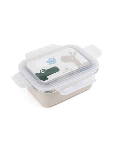 done by deer Roestvrijstalen lunchbox "Croco" zilverkleurig - (B)18 x (H)7,5 x (D1)4 cm