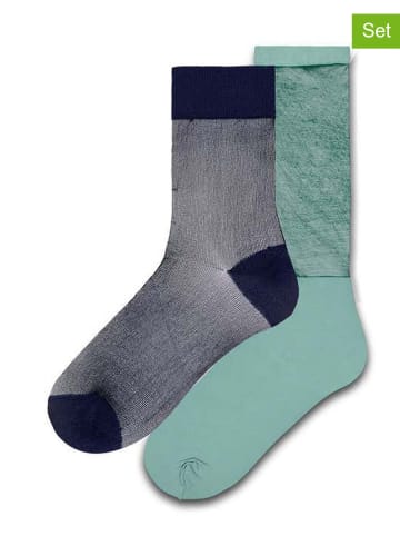 Happy Socks Skarpety (2 pary) w kolorze granatowo-miętowym