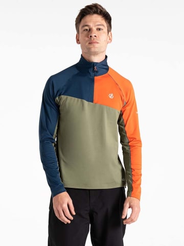 Dare 2b Functionele longsleeve "Dignify III Core Stretch" kaki/oranje/blauw
