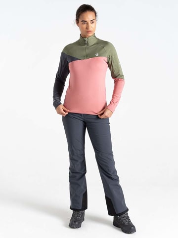 Dare 2b Koszulka funkcyjna "Ice II CoreStretch" w kolorze różowo-oliwkowo-antracytowym