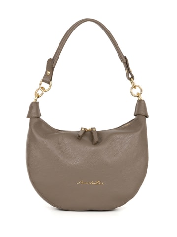 Anna Morellini Leren schoudertas "Fosca" taupe - (B)29 x (H)23 x (D)10 cm