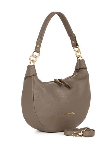 Anna Morellini Leren schoudertas "Fosca" taupe - (B)29 x (H)23 x (D)10 cm