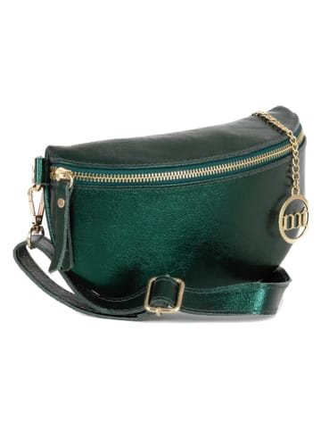 Mia Tomazzi Leder-Gürteltasche "Perugino" in Dunkelgrün - (B)23 x (H)13 x (T)2 cm
