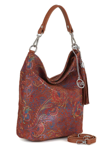 Mia Tomazzi Leren schoudertas "Benaco" bruin - (B)28 x (H)31 x (D)15 cm