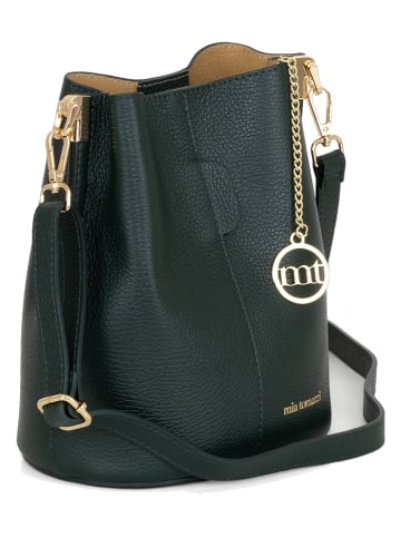 Mia Tomazzi Leder-Umhängetasche "Vepra" in Dunkelgrün - (B)20 x (H)23,5 x (T)14 cm