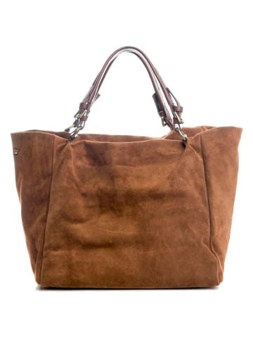Lucca Baldi Leder-Henkeltasche "Gimignano" in Camel - (B)50 x (H)45 x (T)20 cm