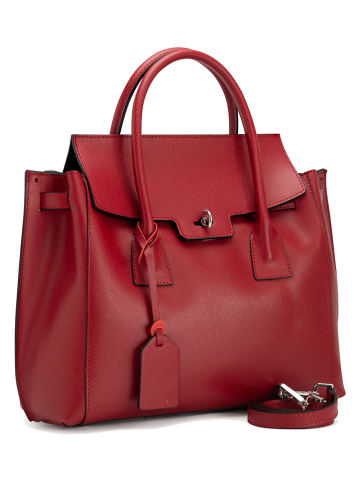 Lucca Baldi Leren handtas "Pomarance" rood - (B)40 x (H)40 x (D)14 cm