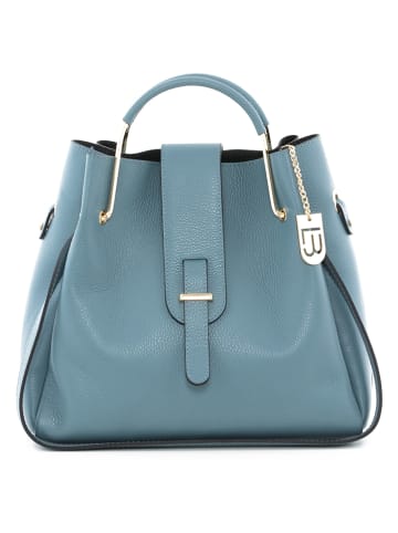 Lucca Baldi Leren handtas "Vinci" lichtblauw - (B)33 x (H)28 x (D)13 cm