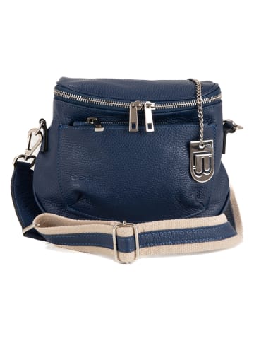 Lucca Baldi Leder-Umhängetasche "Favara" in Dunkelblau - (B)24 x (H)19 x (T)7 cm