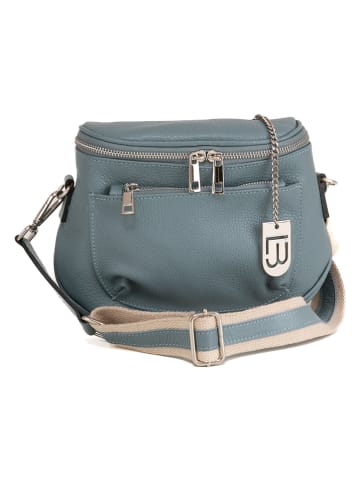 Lucca Baldi Leder-Umhängetasche "Favara" in Hellblau - (B)24 x (H)19 x (T)7 cm