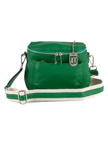 Lucca Baldi Leder-Umhängetasche "Favara" in Grün - (B)24 x (H)19 x (T)7 cm