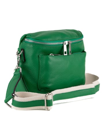Lucca Baldi Leren schoudertas "Favara" groen - (B)24 x (H)19 x (D)7 cm