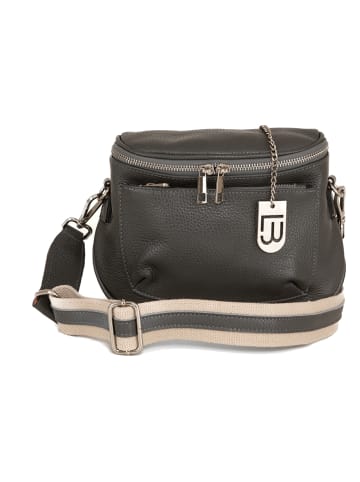Lucca Baldi Leren schoudertas "Favara" antraciet - (B)24 x (H)19 x (D)7 cm