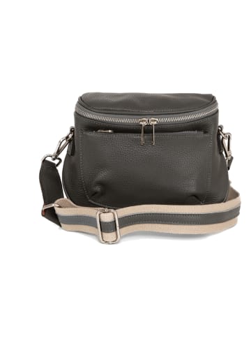 Lucca Baldi Leren schoudertas "Favara" antraciet - (B)24 x (H)19 x (D)7 cm
