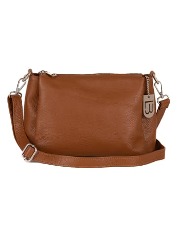 Lucca Baldi Leder-Umhängetasche "Melfi" in Camel - (B)26 x (H)19 x (T)9 cm