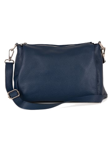 Lucca Baldi Leder-Umhängetasche "Melfi" in Dunkelblau - (B)26 x (H)19 x (T)9 cm