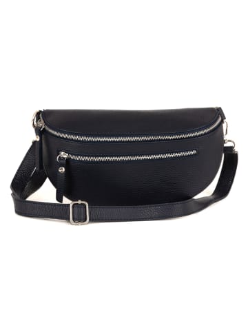 Lucca Baldi Leder-Gürteltasche "Burano" in Dunkelblau - (B)30 x (H)19 x (T)2 cm
