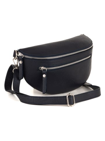Lucca Baldi Leder-Gürteltasche "Burano" in Dunkelblau - (B)30 x (H)19 x (T)2 cm
