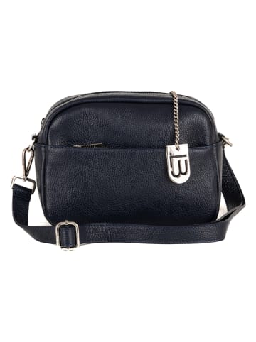 Lucca Baldi Leder-Umhängetasche "Cascina" in Dunkelblau - (B)22 x (H)18 x (T)9 cm