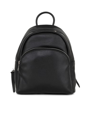 Lucca Baldi Leren rugzak "Ortona" zwart - (B)23 x (H)31 x (D)12 cm