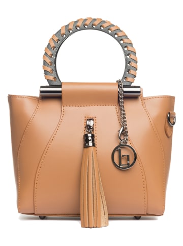 Lia Biassoni Leder-Henkeltasche "Garlate" in Hellbraun - (B)28 x (H)21 x (T)10 cm