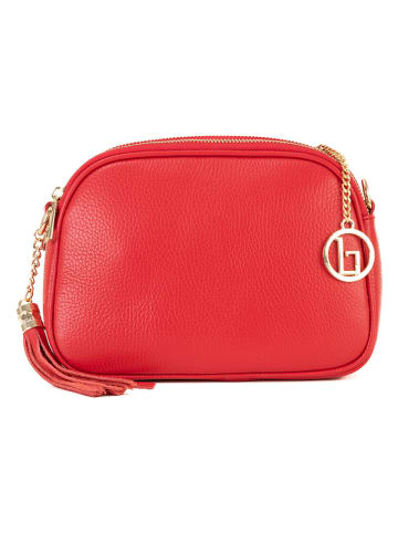 Lia Biassoni Leren schoudertas "Flumendosa" rood - (B)23 x (H)17 x (D)7 cm