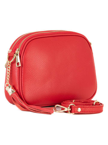 Lia Biassoni Leren schoudertas "Flumendosa" rood - (B)23 x (H)17 x (D)7 cm