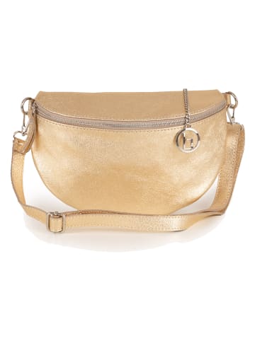 Lia Biassoni Leder-Gürteltasche "Scaffaiolo" in Gold - (B)31 x (H)20 x (T)1 cm