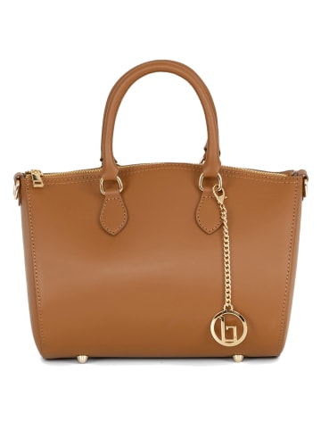 Lia Biassoni Leder-Henkeltasche "Goletta" in Camel - (B)26 x (H)21 x (T)14 cm