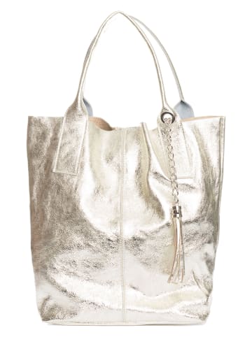 Pia Sassi Leder-Shopper "Monte Cimone" in Gold - (B)28 x (H)35 x (T)17 cm