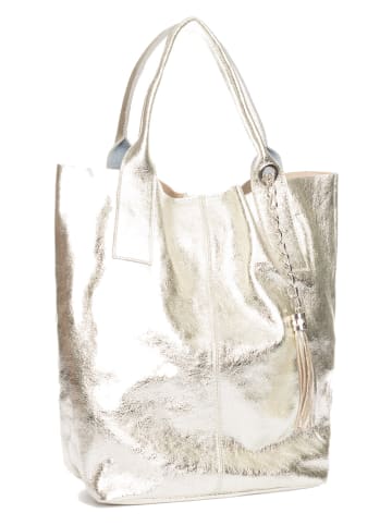 Pia Sassi Leder-Shopper "Monte Cimone" in Gold - (B)28 x (H)35 x (T)17 cm
