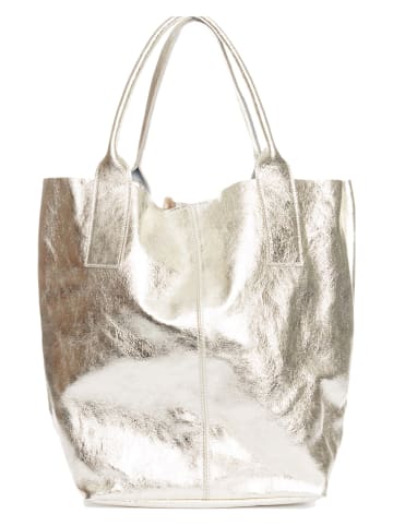 Pia Sassi Leder-Shopper "Monte Cimone" in Gold - (B)28 x (H)35 x (T)17 cm