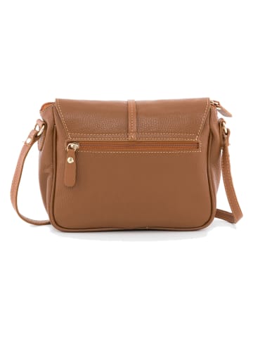 Pia Sassi Leren schoudertas "Monte Avella" camel - (B)25 x (H)23 x (D)7 cm