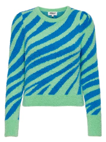 ONLY Pullover in Blau/ Grün